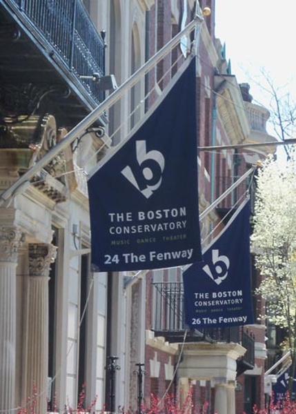 Appliqued Sunbrella flags for The Boston Conservatory
