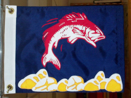 Custom designed applique flag for a bass fishing enthusiast.