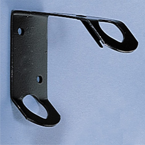 The classroom holder bracket is made of stamped steel, has a black enamel finish and holds staffs 3/8