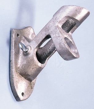 The 2 way bracket is made of cast aluminum and holds 1