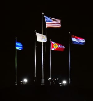 Display a US Flag at Night