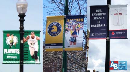 light pole banners around Boston, MA