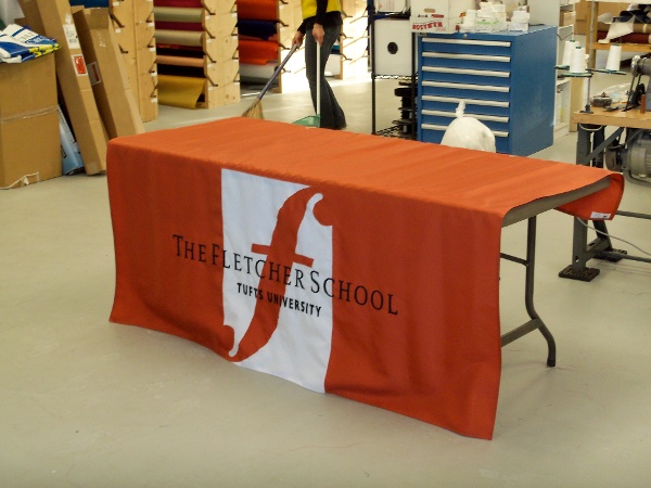 004 custom applique table drape accent banner